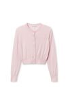 Alexander Wang light pink 超细美利奴羊毛徽标短款开衫