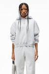 alexander wang 发泡徽标装饰硬挺毛圈布连帽衫 light heather grey