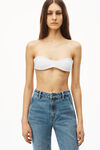 alexander wang fly high-rise stacked jean in denim  vintage medium indigo