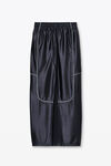 Alexander Wang navy grey 光泽罗缎平纹针织布解构式筒状半身裙