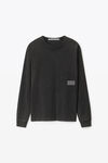 Alexander Wang acid black unisex long-sleeve tee in acid wash jersey
