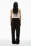 Alexander Wang faded black wide leg sweatpants with pre-styled logo brief waistband