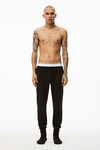 alexander wang unisex jogger in cotton waffle thermal  black