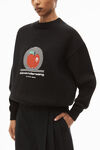 alexander wang ny apple pullover in compact cotton black