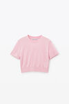 Alexander Wang pink chalk 超细美利奴羊毛徽标装饰压纹 t 恤