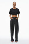 Alexander Wang black cropped pocket tee in high twist jersey