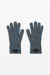 Alexander Wang oxford blue dome logo gloves in ribbed wool stretch
