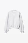 Alexander Wang light heather grey 发泡徽标装饰硬挺毛圈布运动衫