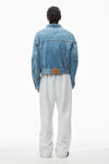Alexander Wang light heather grey logo embroidered oversized sweatpants in heavy cotton terry