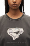 alexander wang money heart tee in compact jersey washed black