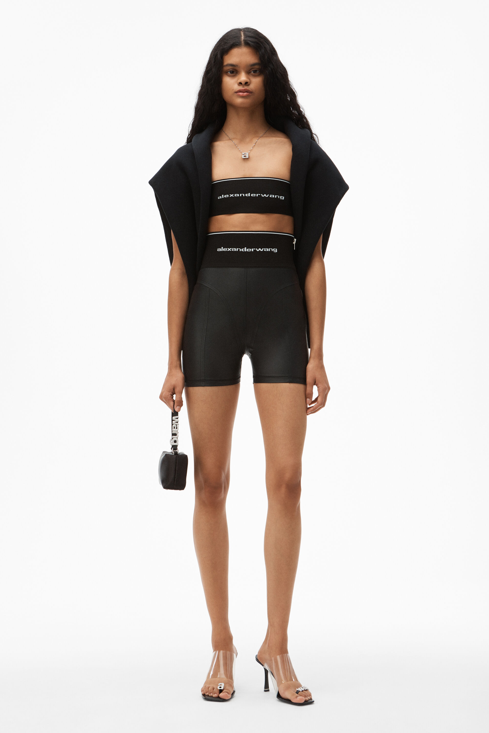 alexanderwang LOGO ELASTIC BIKE SHORT 