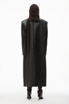 alexander wang tailored boxy coat in moto leather black