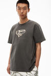 alexander wang money heart tee in compact jersey washed black