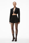 high waisted tailored short in wool
