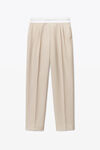 alexander wang pleated trouser in wool tailoring feather