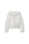 alexander wang clear hotfix hoodie in classic terry light heather grey