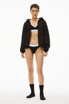 alexander wang thong in ribbed jersey black