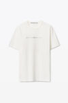 alexander wang hotfix logo grill tee in compact jersey snow white