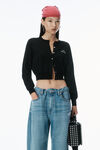 Alexander Wang black 运动风短款网眼开衫