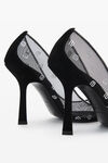 alexander wang delphine 105 pump in mesh/crystal black