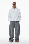 Alexander Wang white essential 毛圈布加大款中性徽标装饰连帽衫