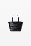 Alexander Wang black punch small tote bag in crackle patent leather