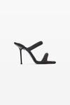 Alexander Wang washed black julie 105mm denim crystal hotfix tubular sandal