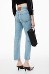 alexander wang og 高腰烟管牛仔裤 vintage faded indigo