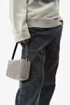 Alexander Wang white heiress pouch in crystal mesh