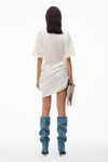 alexander wang front drape tee in silky jersey off white