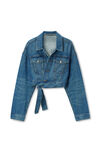 Alexander Wang deep blue regen 棉质牛仔布围裹式夹克