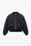 Alexander Wang black logo-embroidered bomber jacket