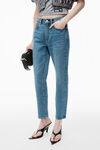 alexander wang og high-rise stovepipe jean in denim  vintage medium indigo