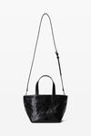 Alexander Wang black punch small tote bag in crackle patent leather