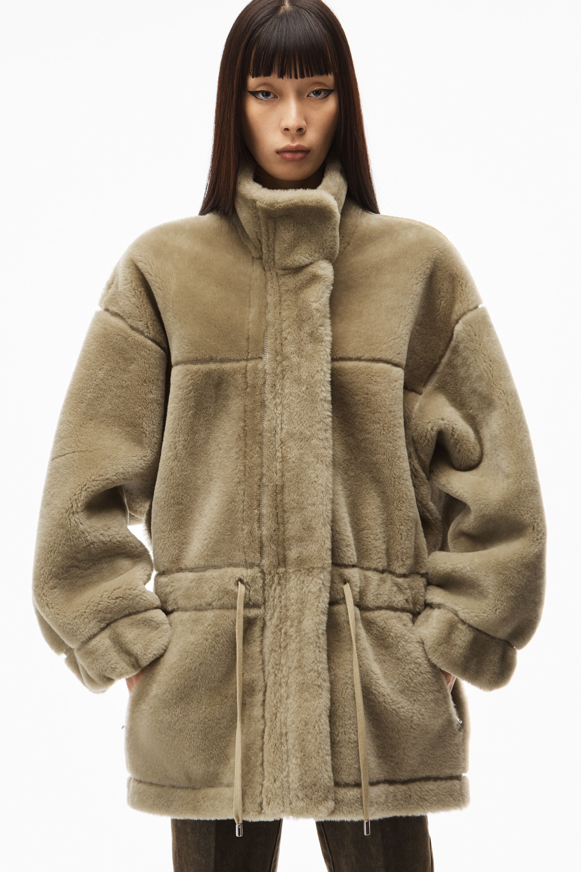 alexander wang shearling coat