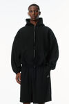 Alexander Wang black 厚实摇粒绒星星图案拉链连帽衫