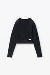 Alexander Wang black cardigan in seamless rib-knit