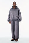 Alexander Wang washed purple crystal hotfix zip-up hoodie