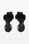 alexander wang julie scrunchie 天鹅绒凉鞋 black