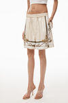 alexander wang baroque 真丝斜纹布四角短裤 ivory multi