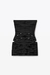 Alexander Wang black 褶皱设计束身抹胸连衣裙