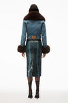 alexander wang indigo denim jacket with faux fur  vintage medium indigo