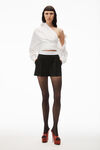 alexander wang pleated shorts in wool tailoring black