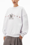 alexander wang empire state pullover in compact cotton white