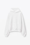 alexander wang hoodie in dense fleece white