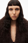 alexander wang indigo denim jacket with faux fur  vintage medium indigo
