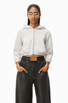 alexander wang clear hotfix hoodie in classic terry light heather grey