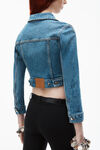 Alexander Wang classic medium indigo 牛仔紧身机车开衫