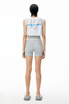 alexander wang logo elastic bike short in ribbed jersey grey