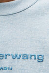 alexander wang puff logo short sleeve tee in compact jersey light blue heather